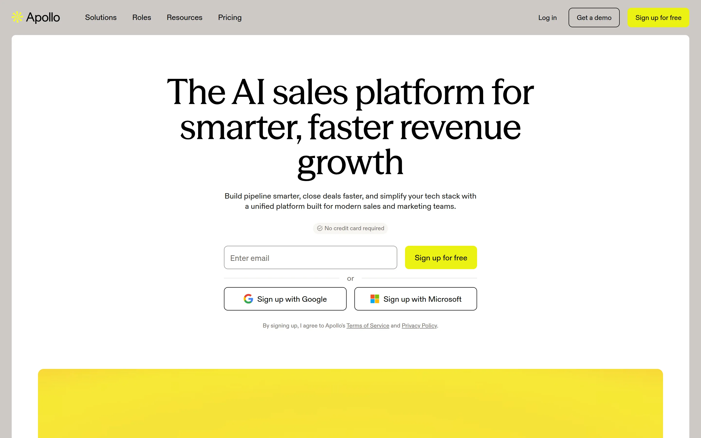 Apollo.io homepage