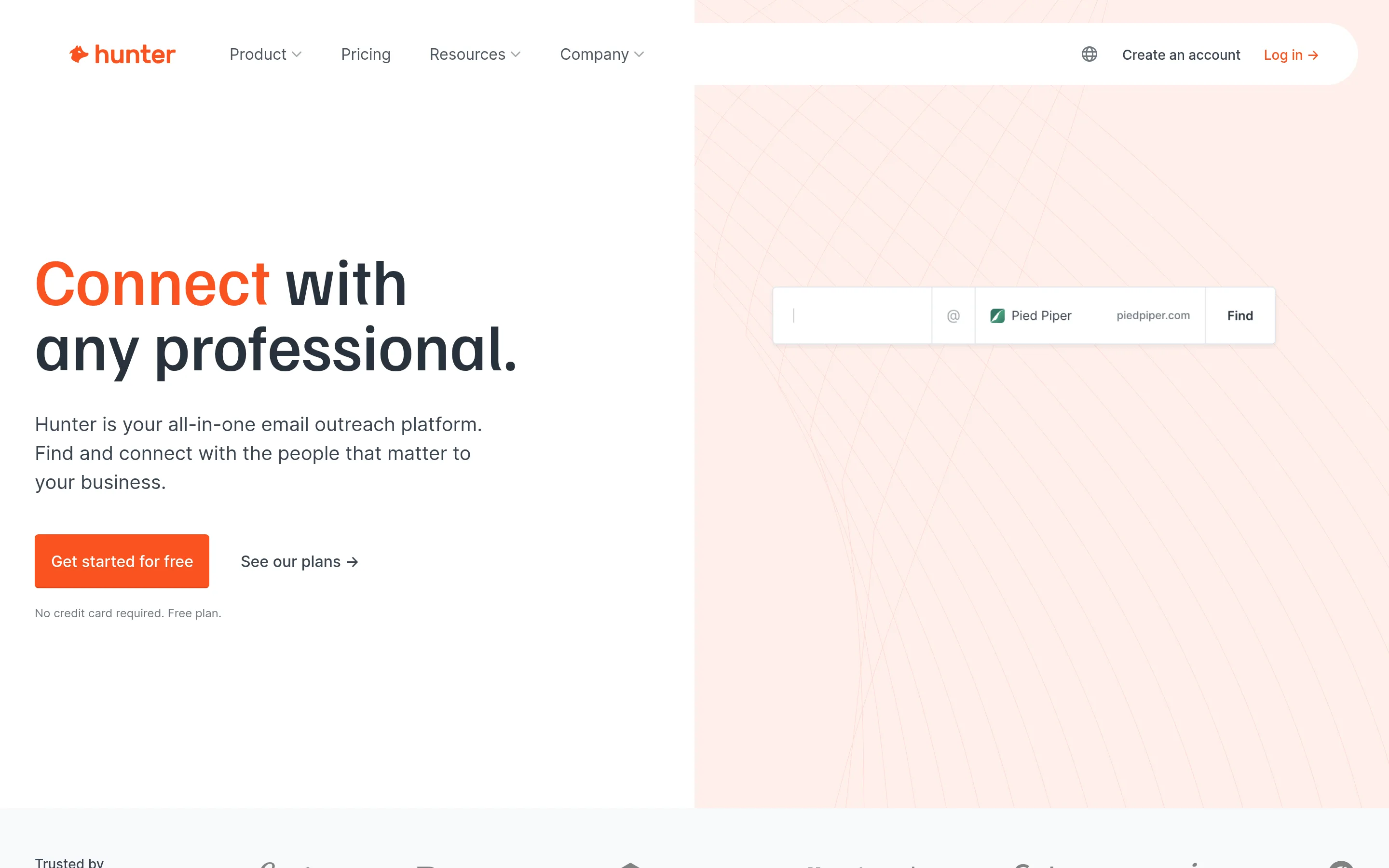 Hunter.io homepage