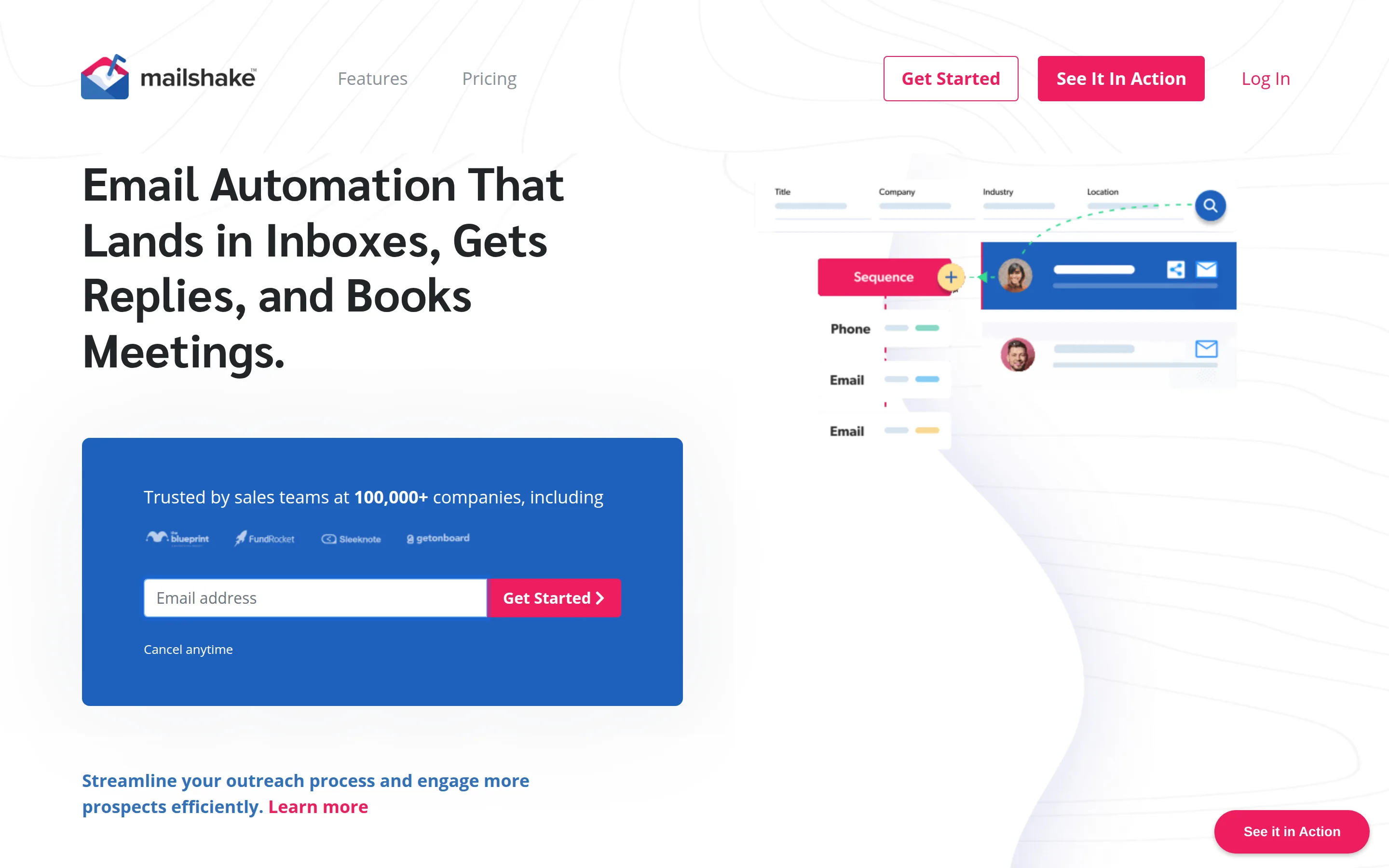 Mailshake homepage