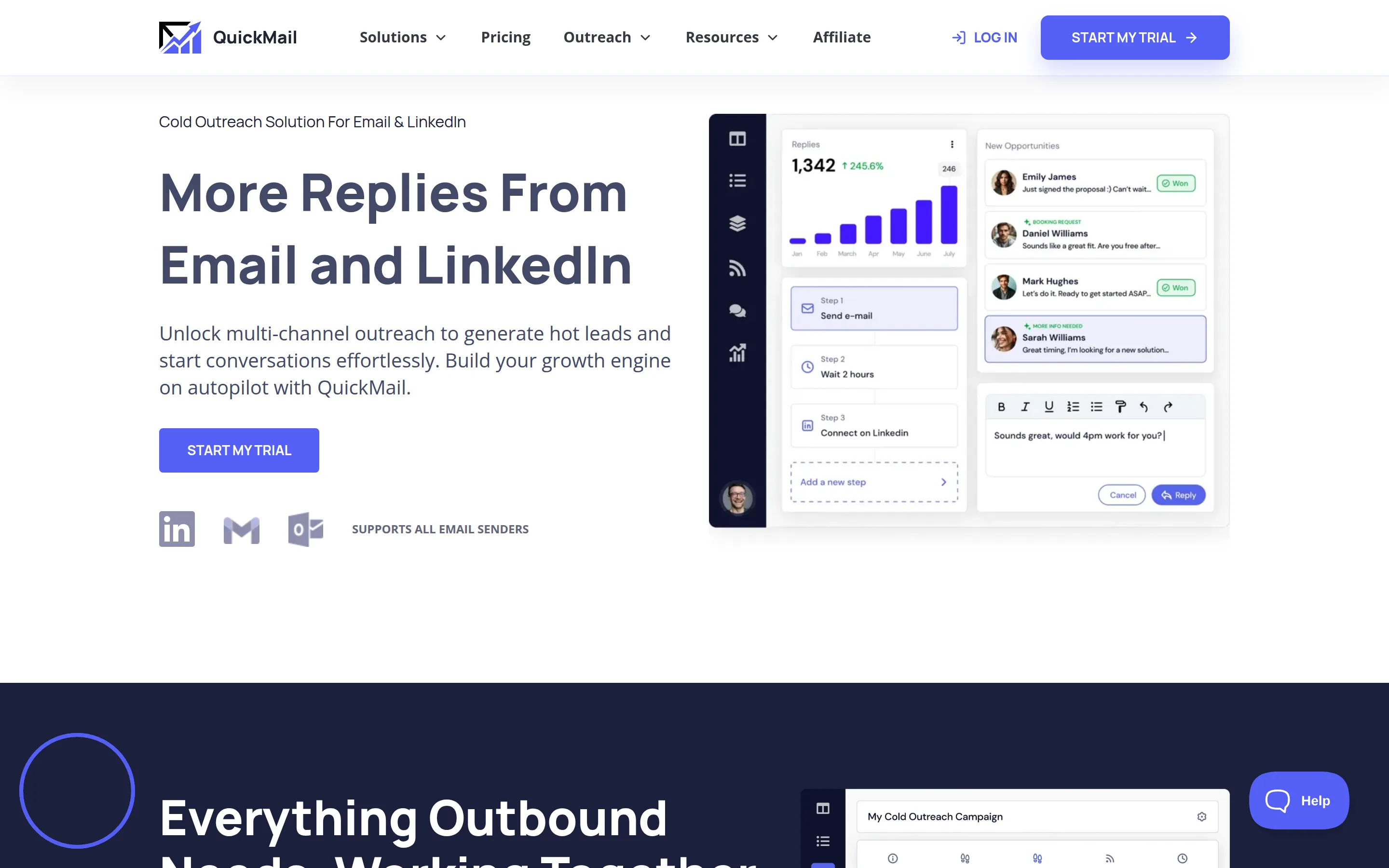 QuickMail homepage