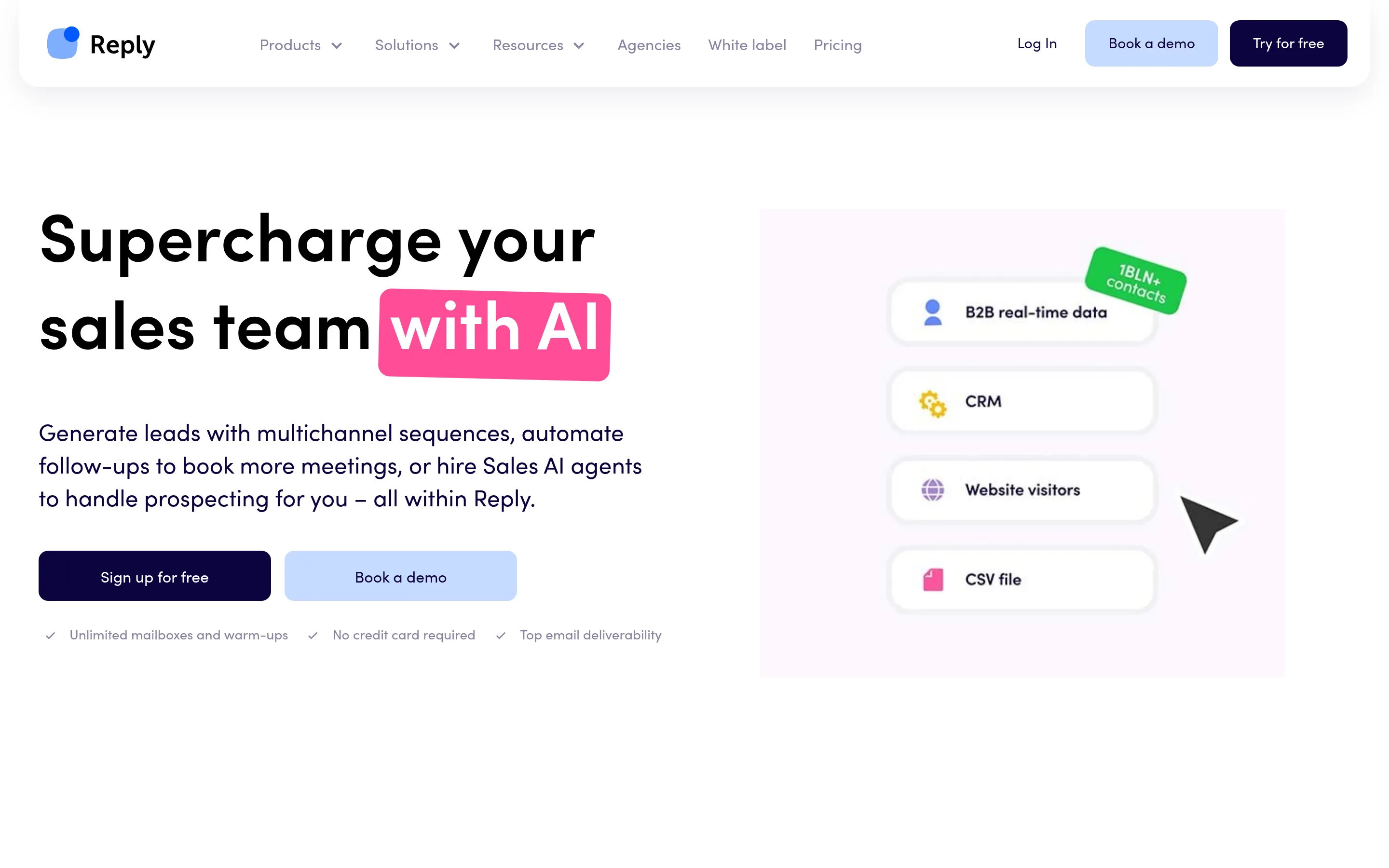 Reply.io homepage