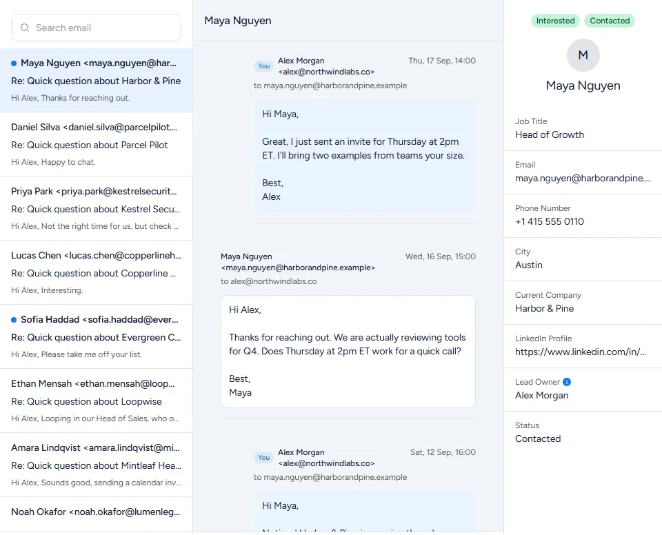 Sales CRM feature in Emailchaser