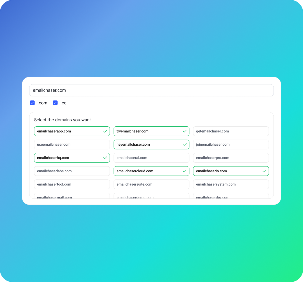 Choosing secondary domains for new email accounts, earlier version of the interface